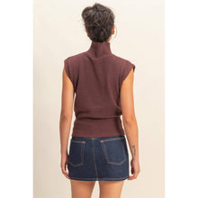 High Neck Sleeveless Top in Chestnut (REG)