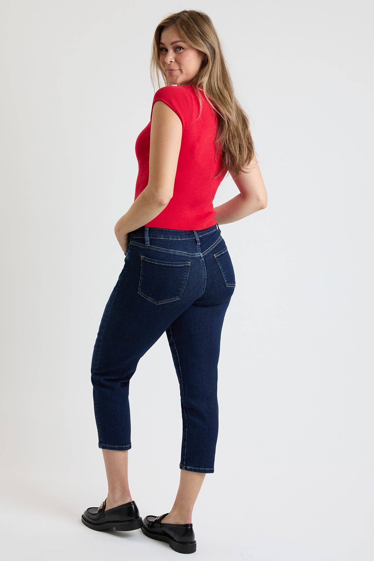 YMI Dark Cropped Slim Straight Leg Jeans (REG)