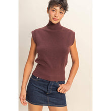 High Neck Sleeveless Top in Chestnut (REG)