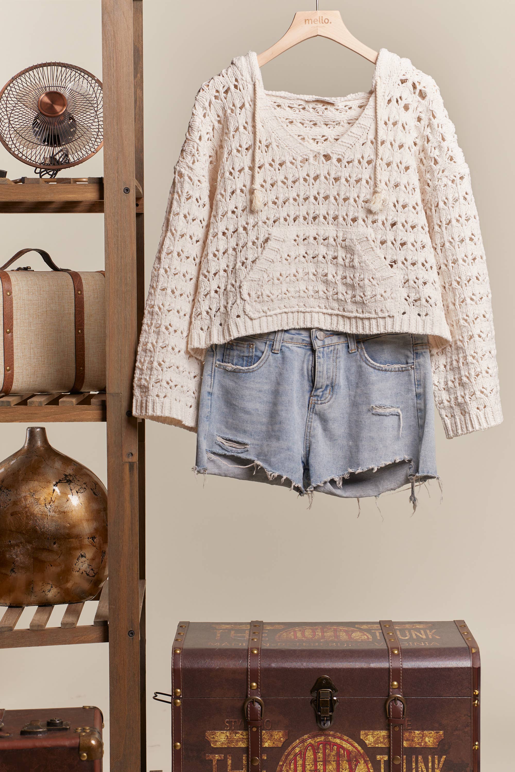 Hooded Crochet Sweater (REG)