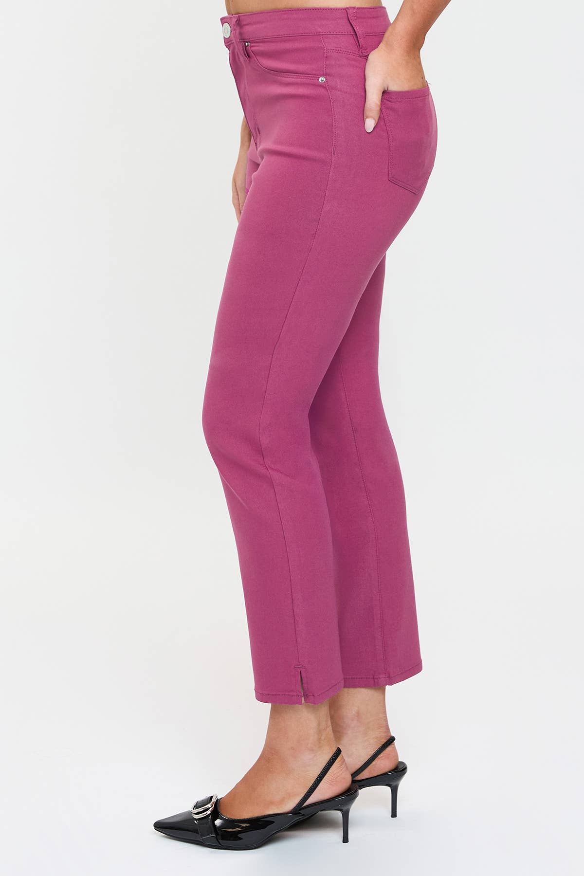 Hyperstretch Cropped Straight Pants in Dark Berry (REG)