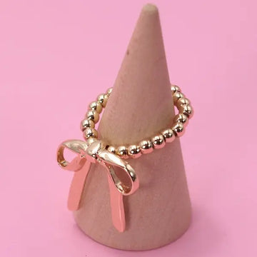 Gold Bow Stretch Ring