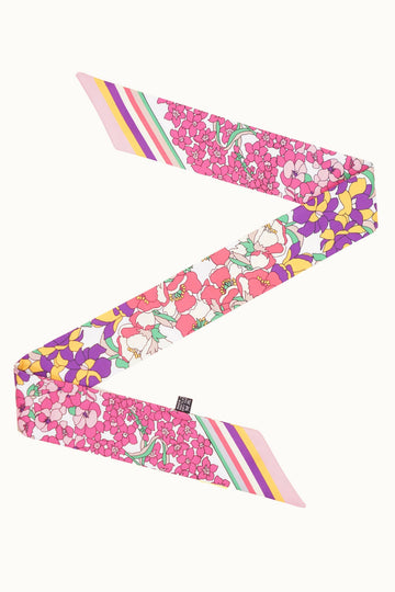 Pink Floral Twilly Scarf