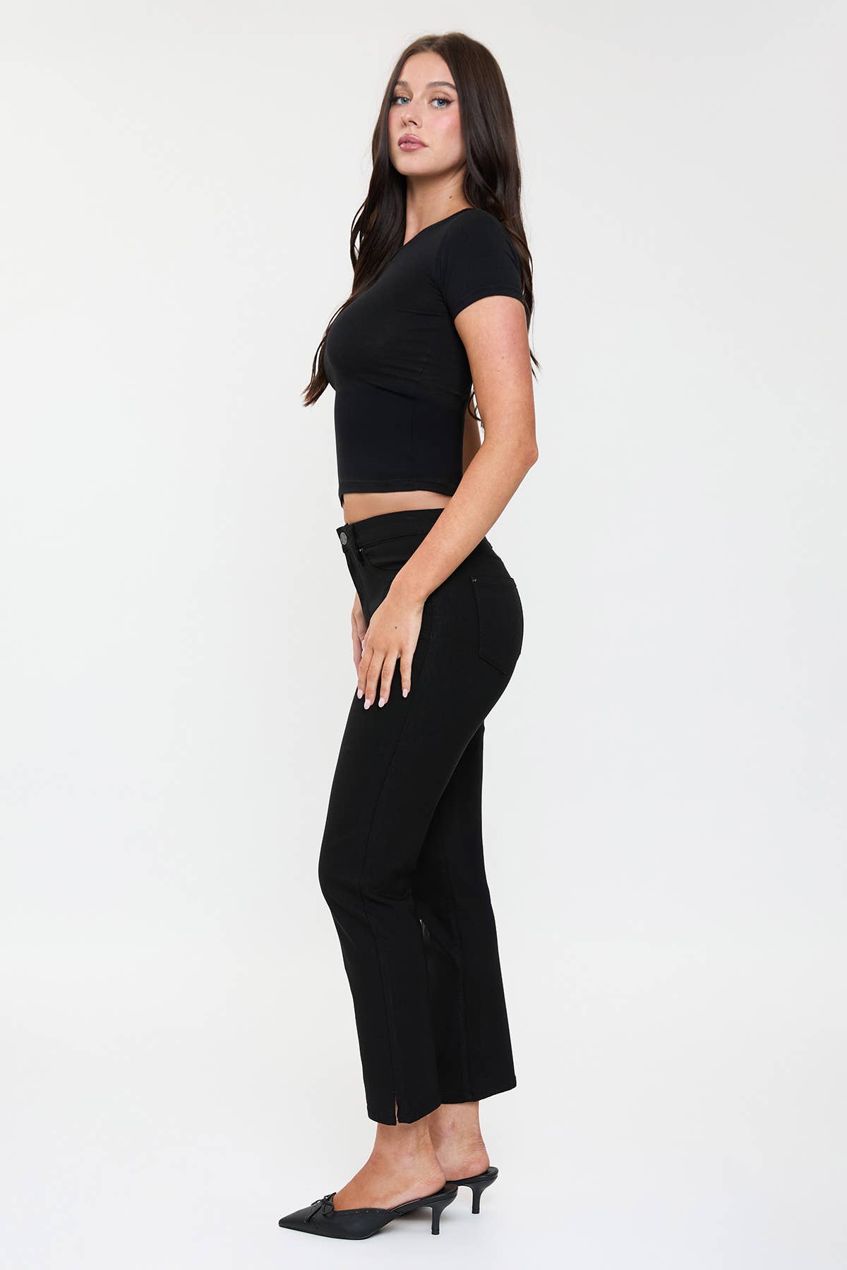 Hyperstretch Cropped Straight Pants in Dark Berry (REG)