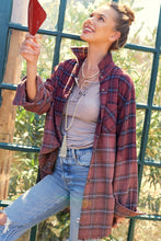 Washed Two-Tone Plaid Top in Chocolate (REG)