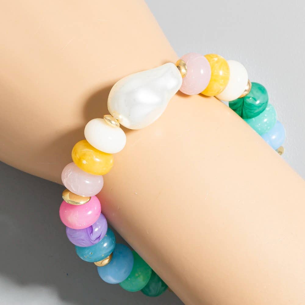 Marble Resin Disc Bracelet