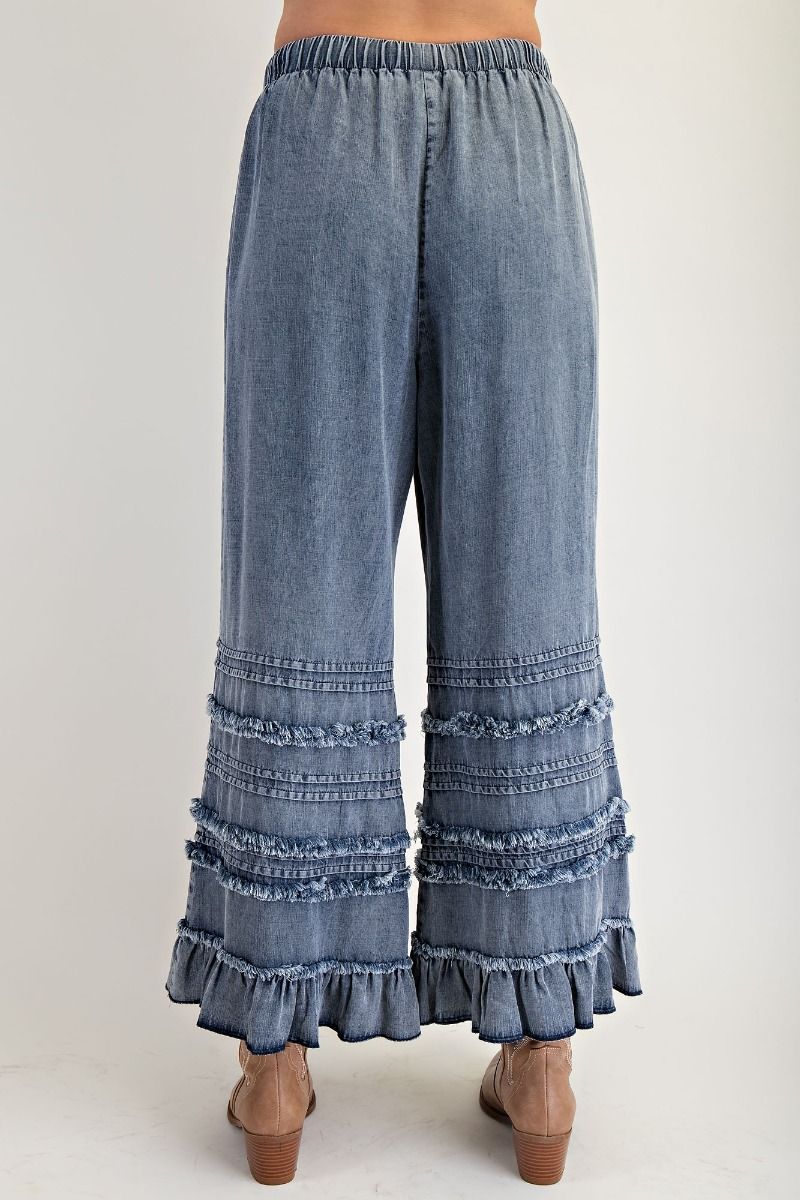 Ruffle Hem Chambray Pants (REG)