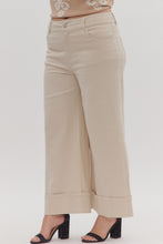 Cuffed Wide Leg Pants in Sand (REG/PLUS)
