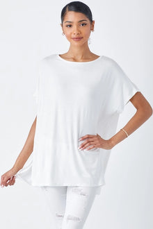 Short Sleeve Piko Top in White