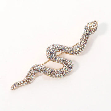 Rhinestone Snake Brooch