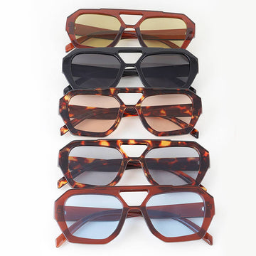 Straight Aviator Tinted Sunglasses