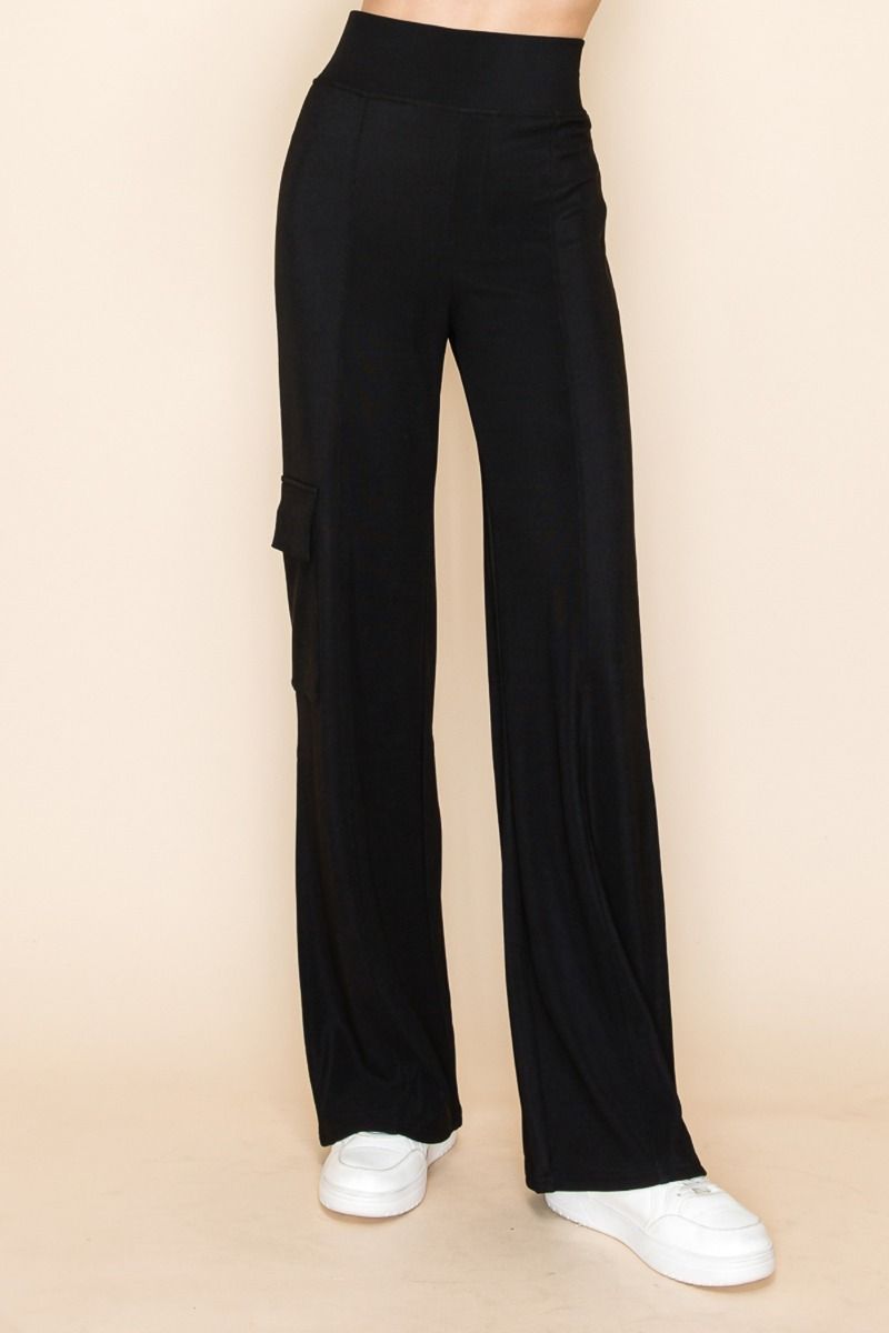 Cargo Pocket Pullon Pants in Black (REG)