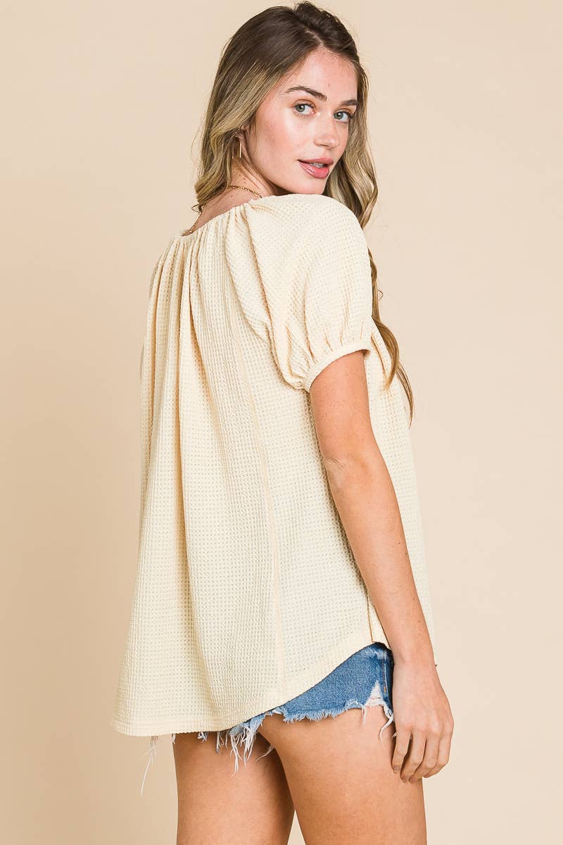 Textured Button Down Top (REG)