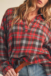 Tamra Plaid Top in Red (REG)