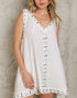 White Pearl Studded A-Line Tunic