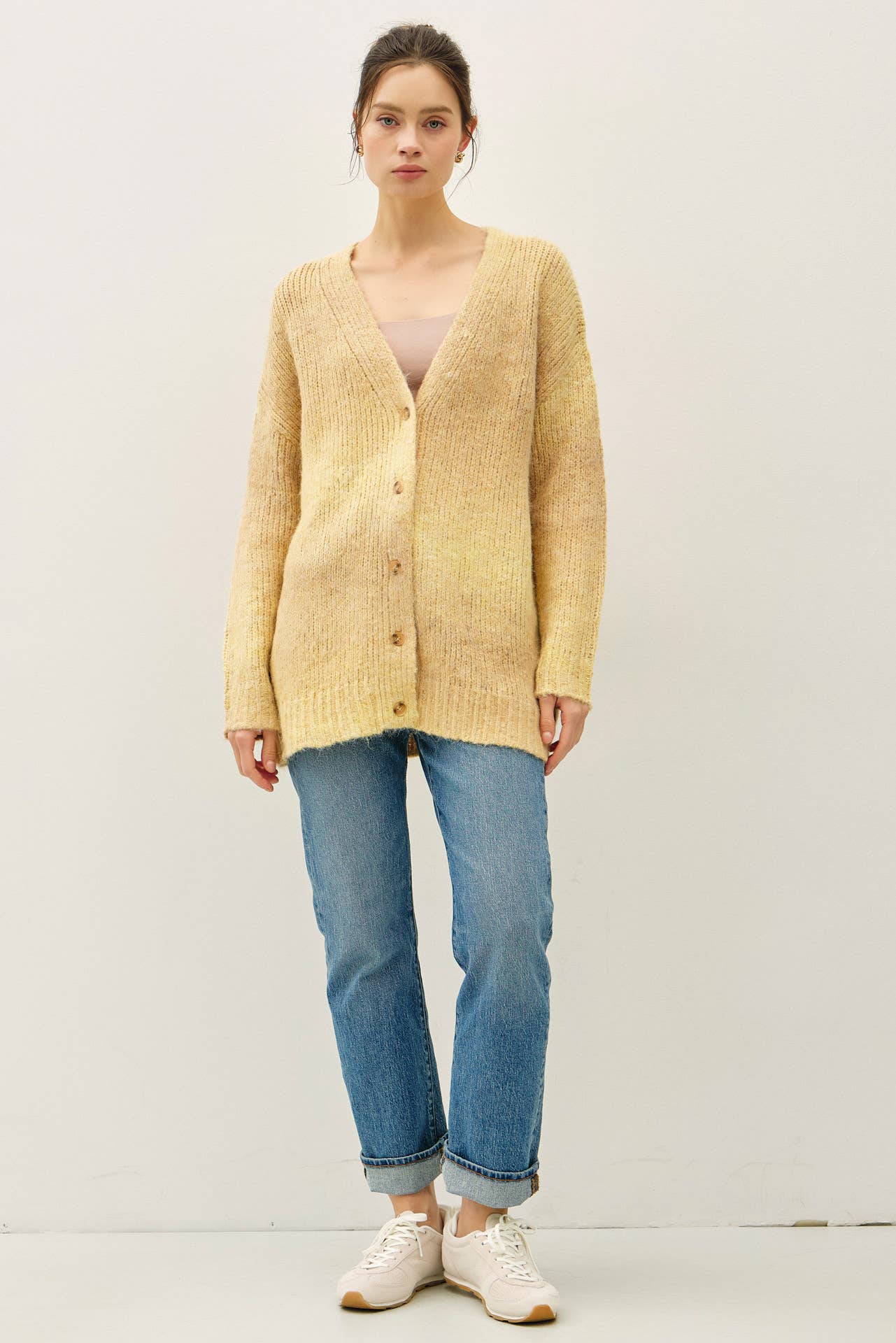 Tonal Gradient Cardigan in Eggtart (REG)
