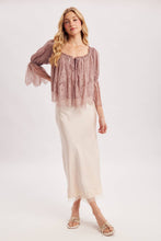 Eyelash Lace Blouse Top in Mauve (REG)