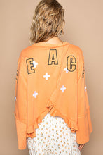 Embroidered Peace Top in Papaya (REG)