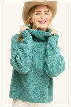 Pintuck Turtleneck Sweater in Mermaid (REG)