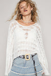 Cable Twist Crop Sweater in Ivory (REG)