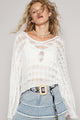 Cable Twist Crop Sweater in Ivory (REG)