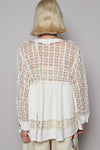Mesh Square V-Neck Top (REG)