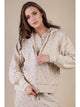 Comfy Floral Zip Up Hoodie in Cream (REG/PLUS)