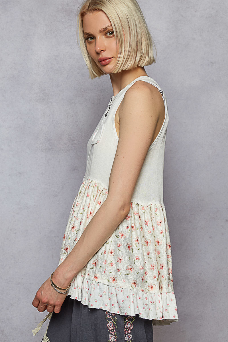 Ditzy Floral Babydoll Top (REG)