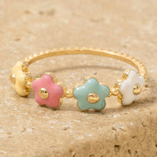 Gold Dipped Enamel Flower Ring
