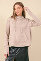 Embo Texture Hoodie Top in Ecru (REG)