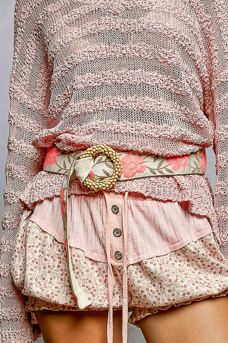 Neon Coral Floral Belt