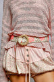 Neon Coral Floral Belt