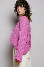 Cable Twist Crop Sweater in Berry Pink (REG)
