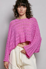 Cable Twist Crop Sweater in Berry Pink (REG)