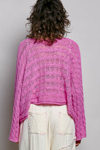Cable Twist Crop Sweater in Berry Pink (REG)