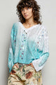 Stunning Sequin Cable Sweater in Teal (REG)