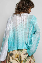 Stunning Sequin Cable Sweater in Teal (REG)