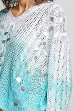 Stunning Sequin Cable Sweater in Teal (REG)