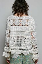 Boho Crochet Scallop Top in Cream (REG)