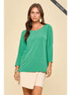 Cynthia 3/4 Sleeve Top in Emerald (REG/PLUS)