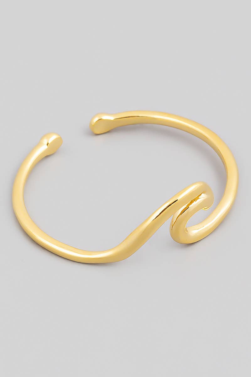 Gold Dipped Wave Cutout Ring