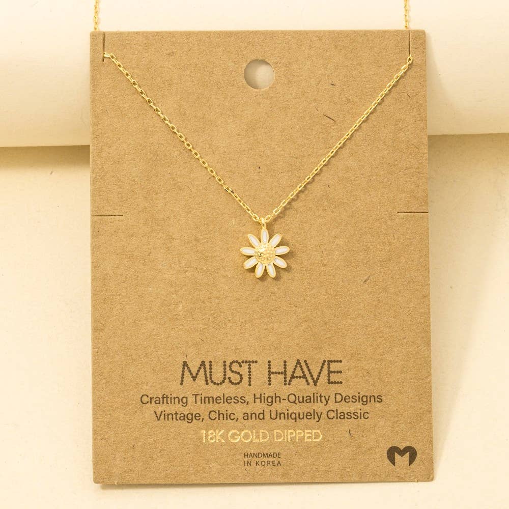 Gold Dipped Dainty Daisy Necklace