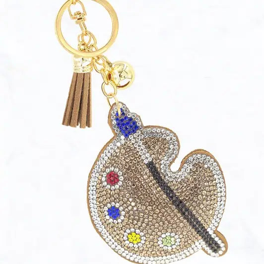 Paint Palette Sparkle Keychain