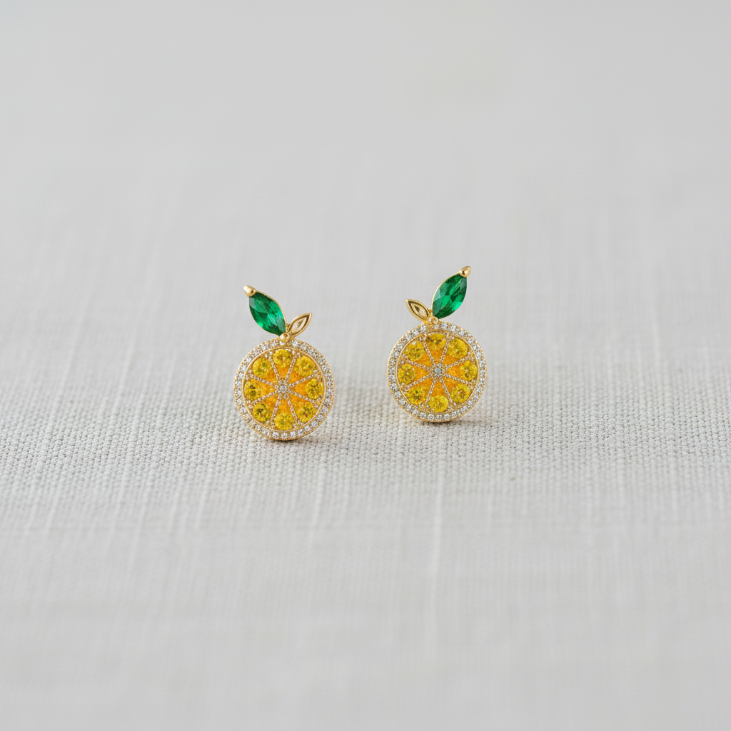 Fruit Zircon Stud Earrings