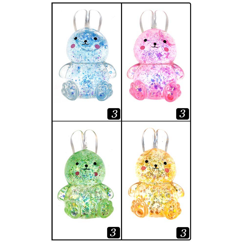 Glitter Bunny Squishy Stress Toy