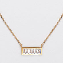 Gold Bar Baguette Necklace