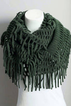 Tassel Fringe Knit Infinity Scarf