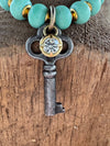 Seafoam Key Charm Bracelet