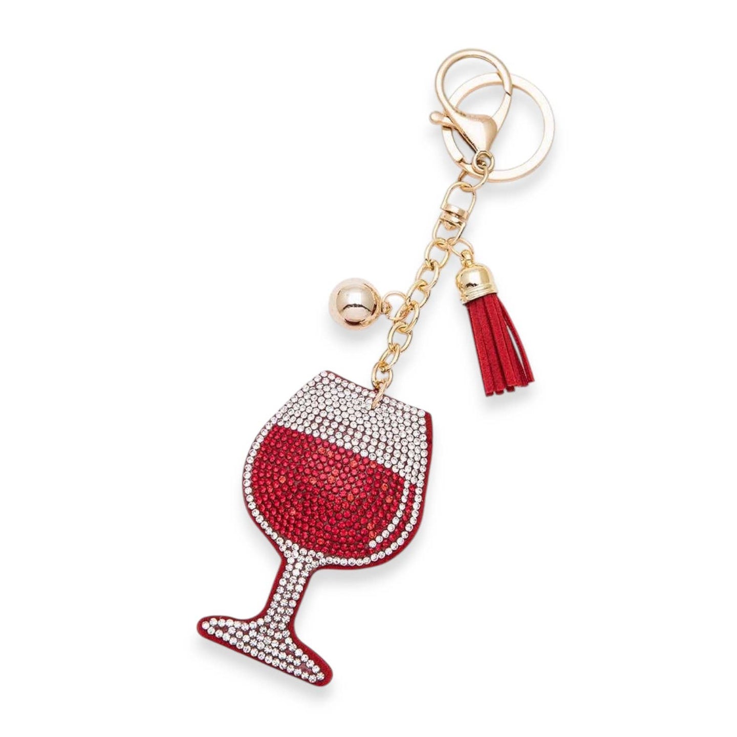 Red Wine Sparkle Keychain