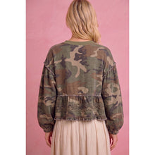 Ruffle Tiered Camo Top (REG)